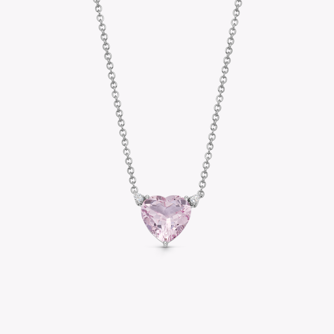 Special Editions Heart Morganite and Diamond Accent Necklace