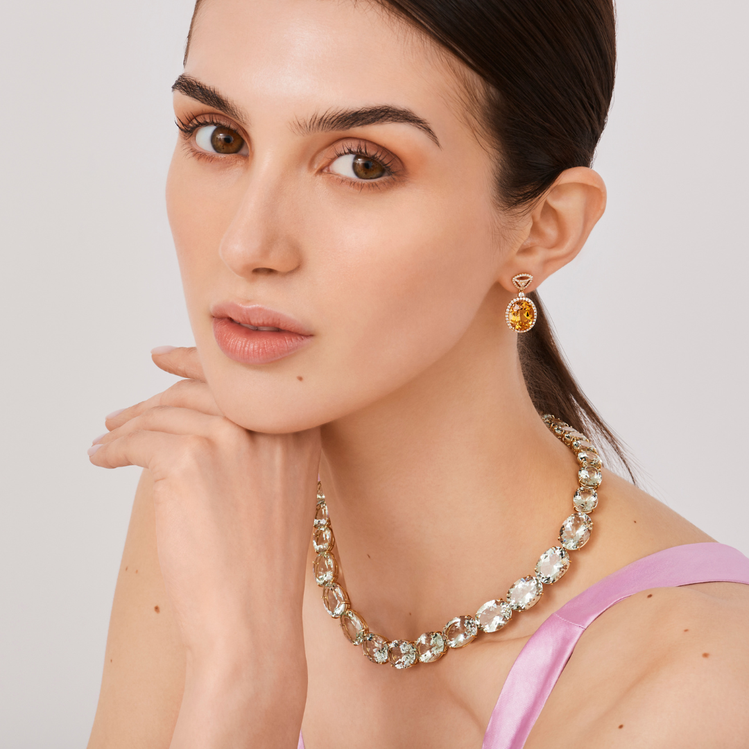 Signatures Green Amethyst Oval Necklace