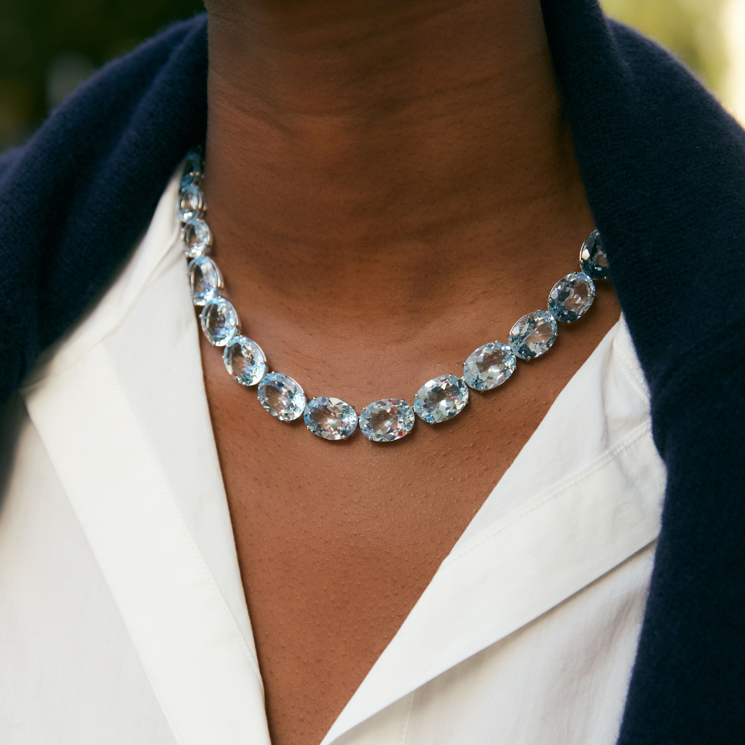 Signatures Blue Topaz Oval Necklace