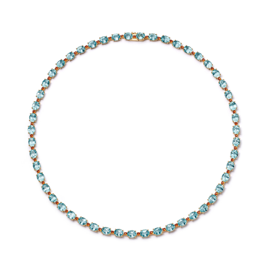 Opal and blue topaz necklace online