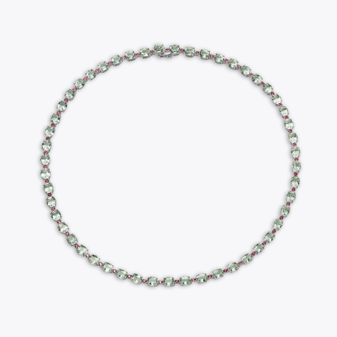 Signatures Green Amethyst and Pink Tourmaline Necklace