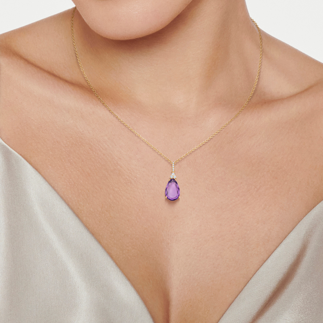 Candy Amethyst and Diamond Pendant