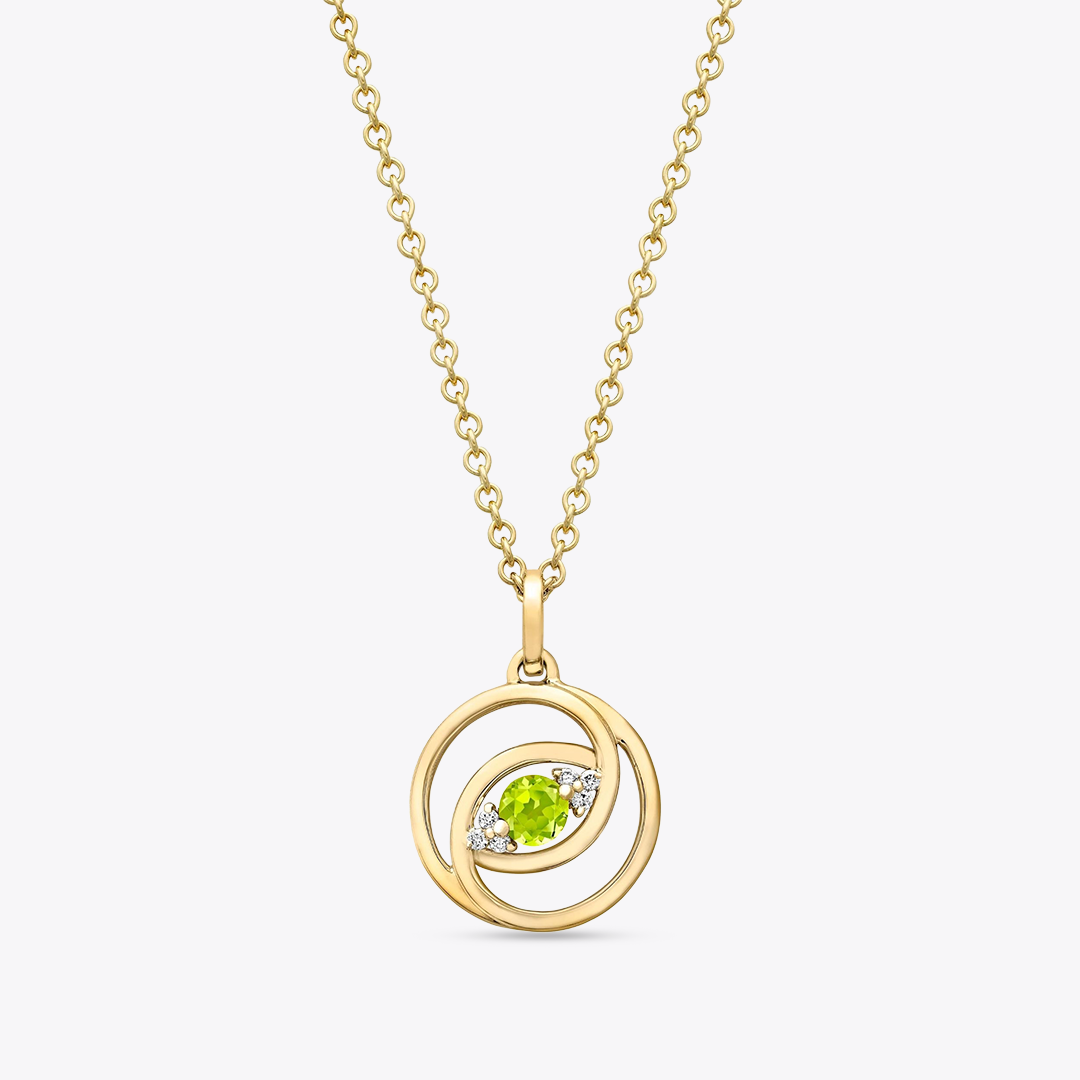 Peridot and Diamond Pendant Only