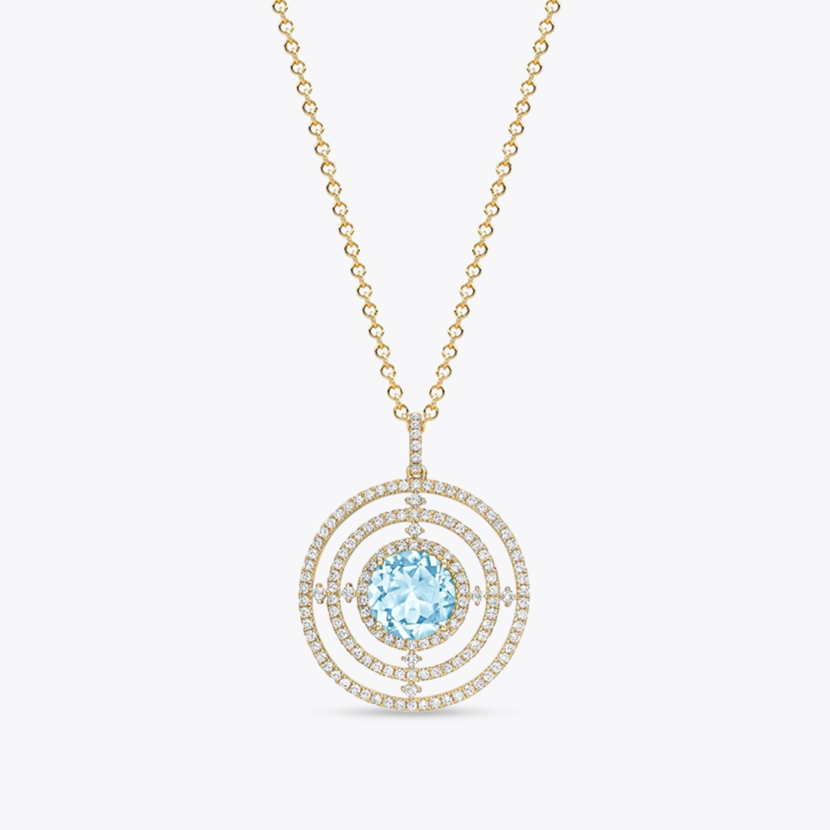Apollo Sun Blue Topaz and Diamond Pendant