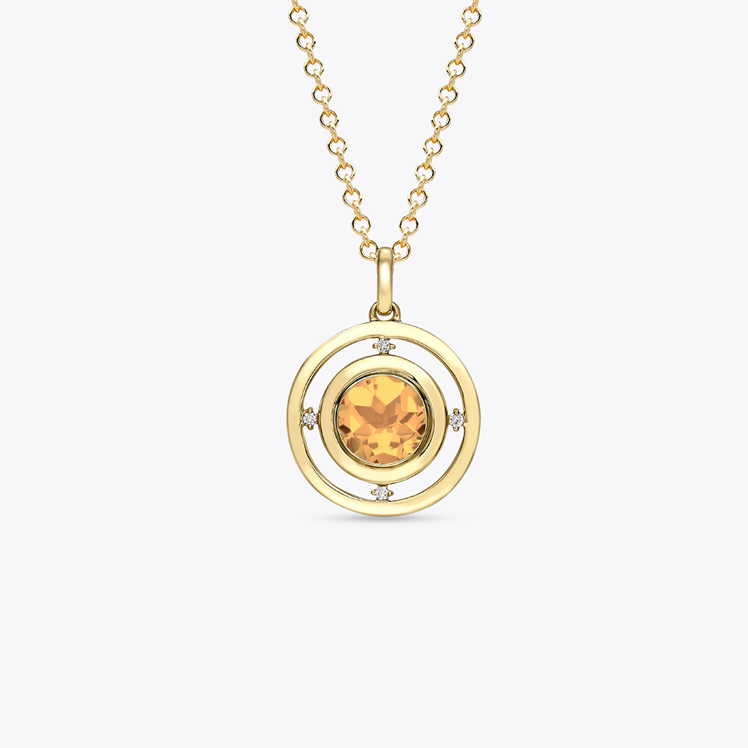 Apollo Citrine and Diamond Pendant