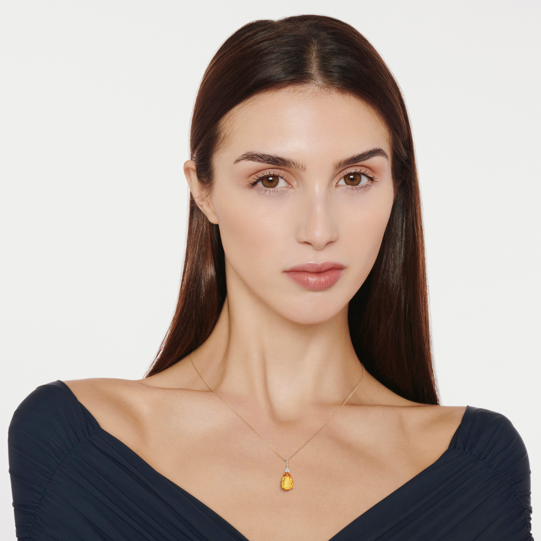 Candy Citrine and Diamond Pendant