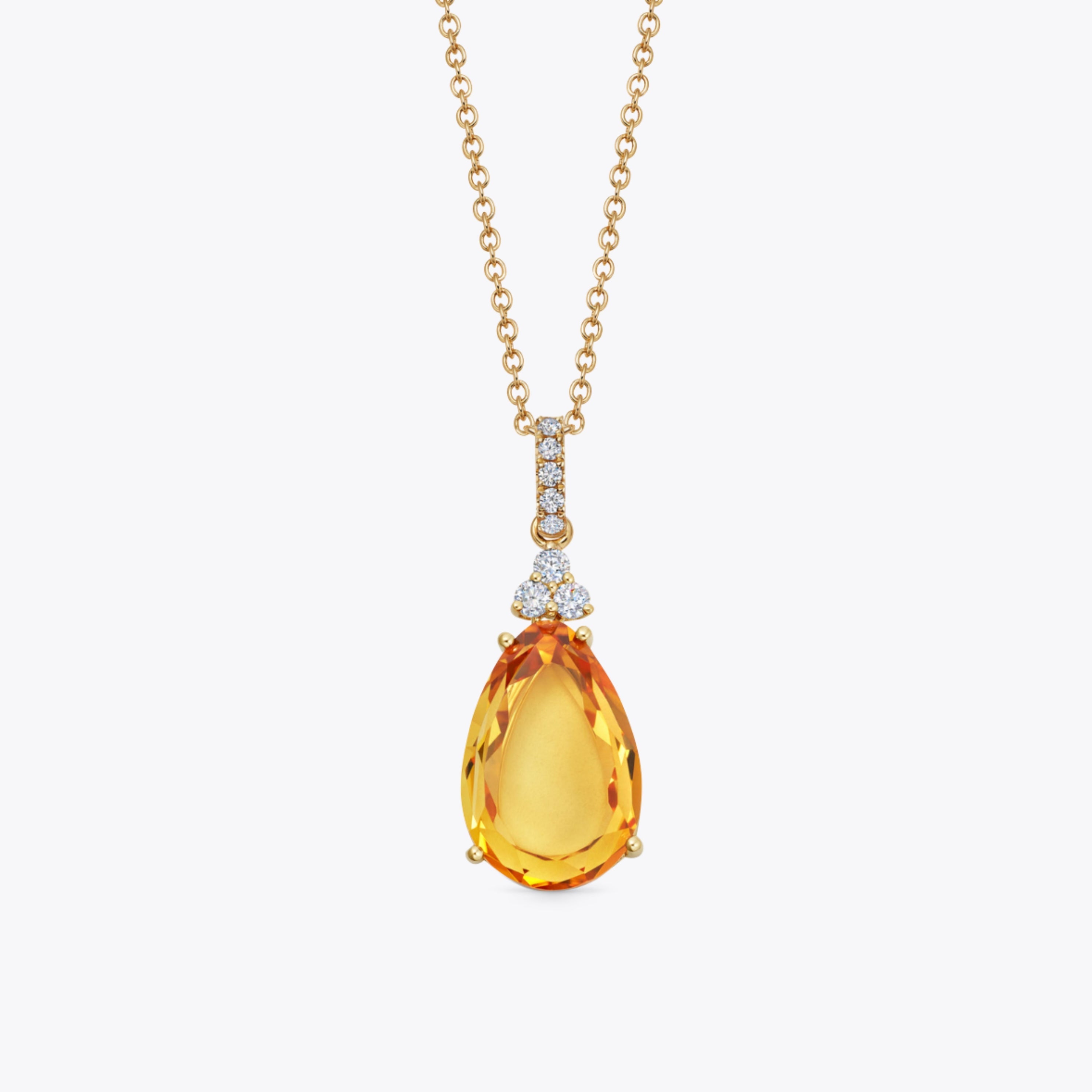 Candy Citrine and Diamond Pendant