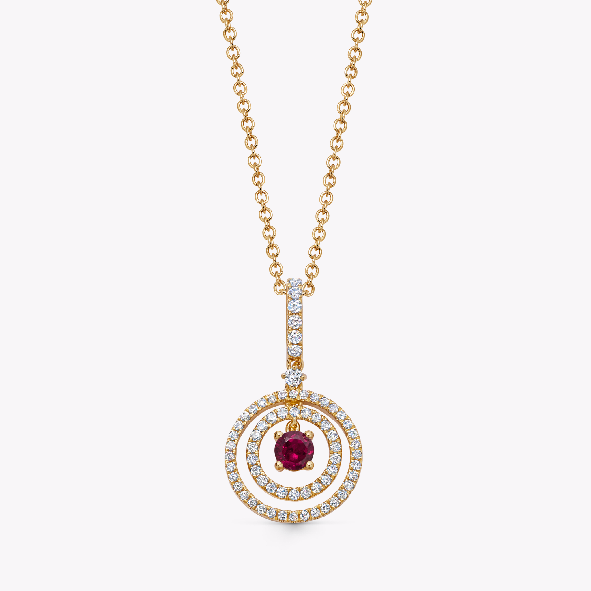 Birthstones January Rhodolite Garnet and Diamond Pendant