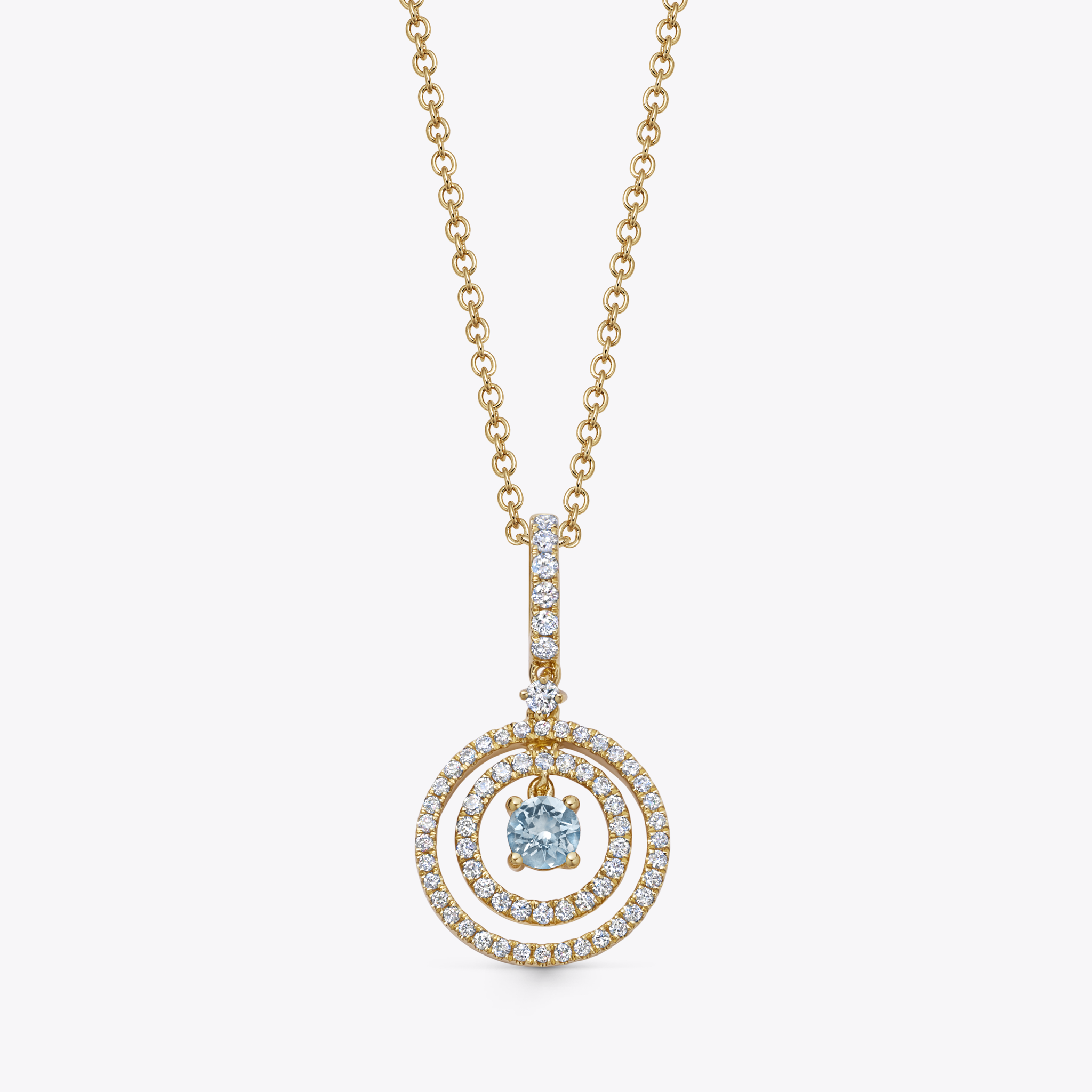 Birthstones March Aquamarine and Diamond Pendant