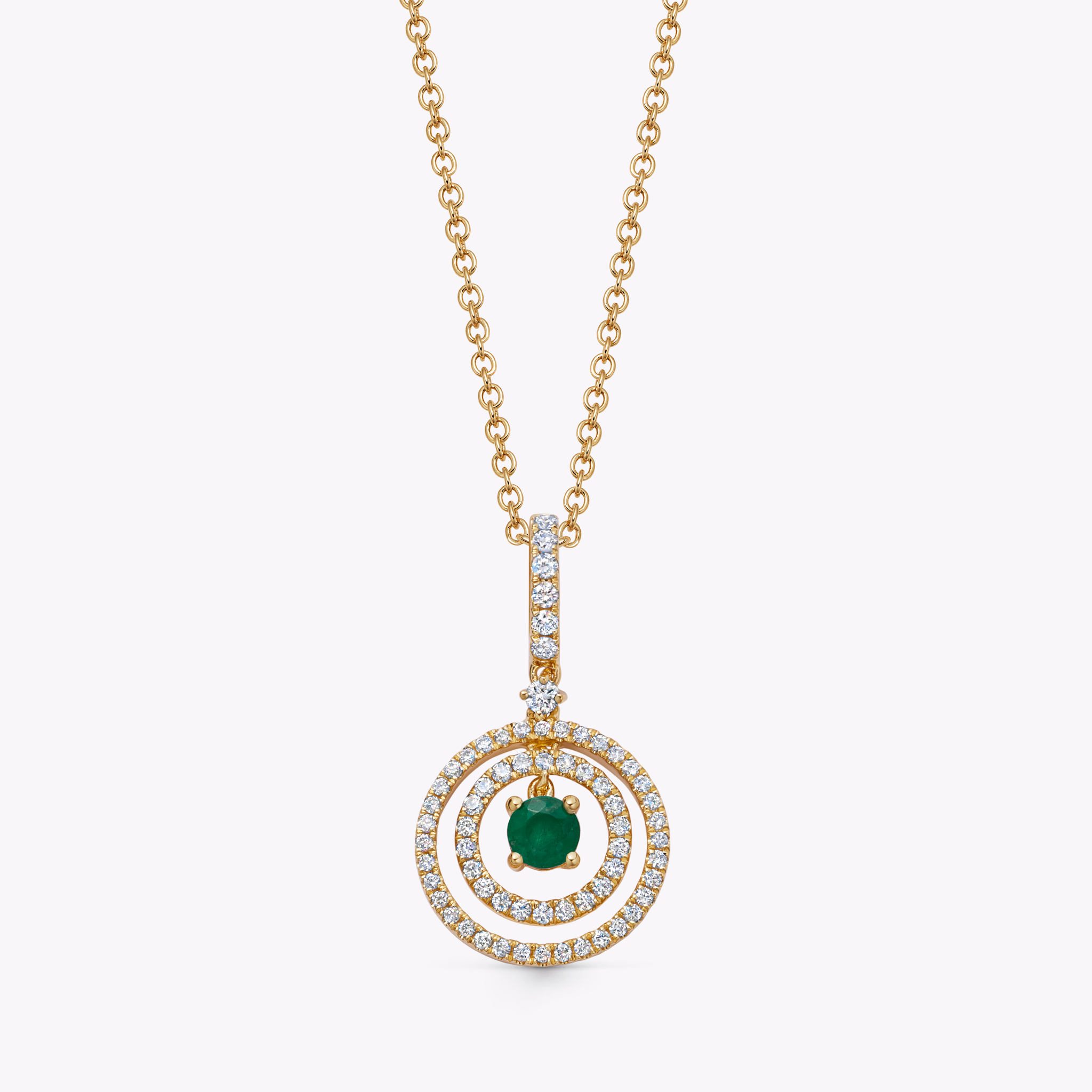 Birthstones May Emerald and Diamond Pendant
