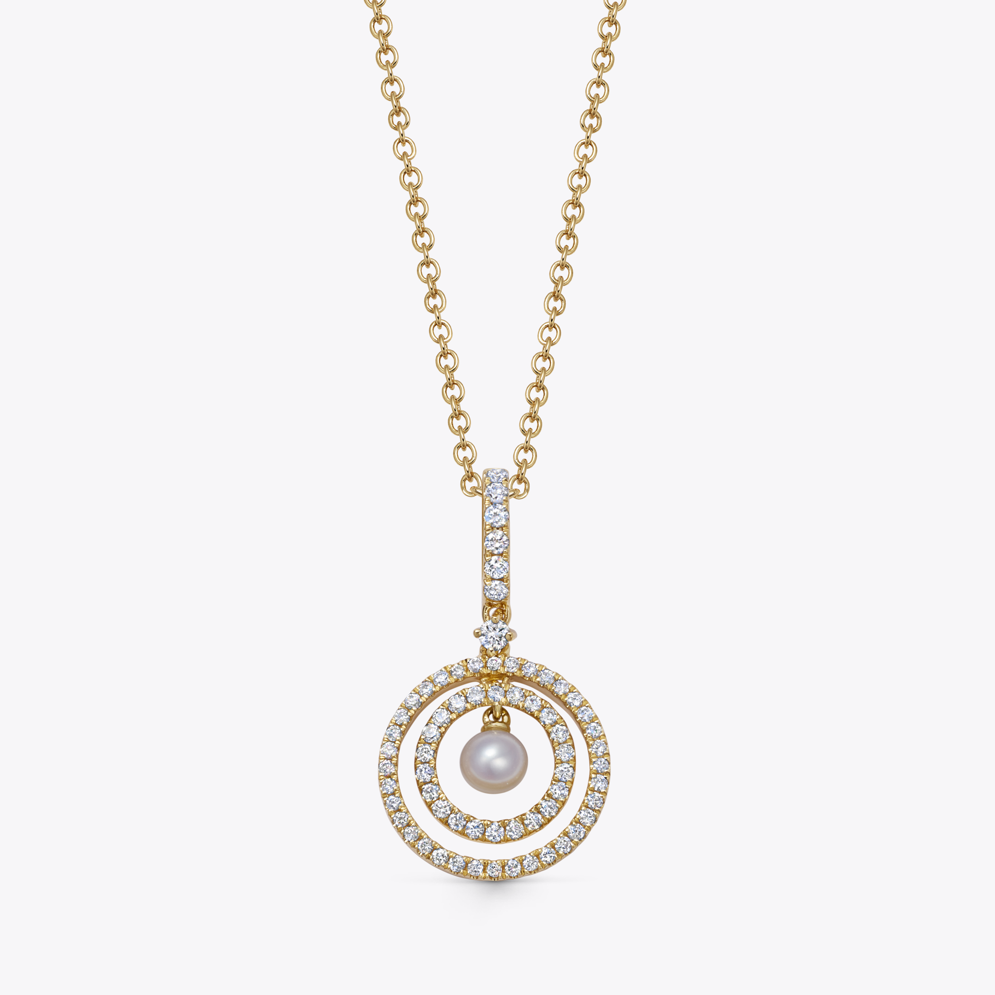 Birthstones June Pearl and Diamond Pendant