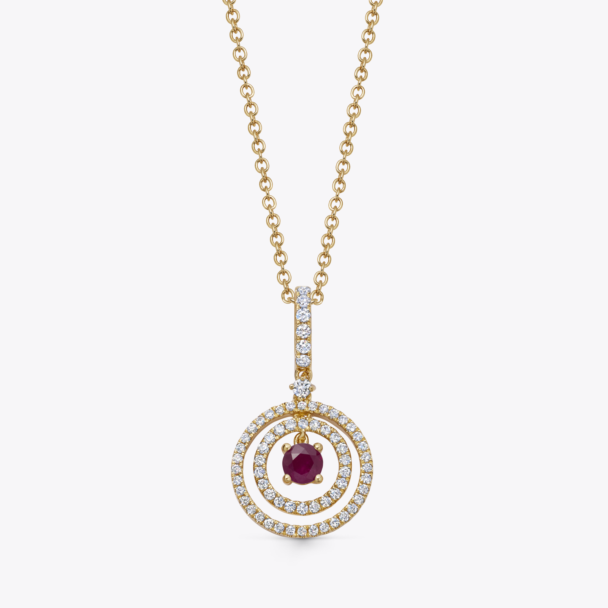 Birthstones July Ruby and Diamond Pendant