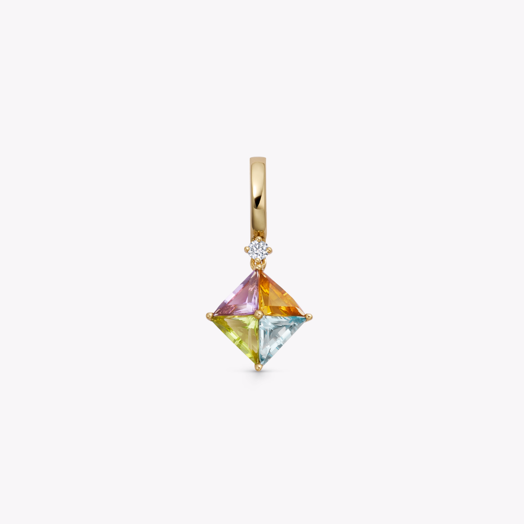 Detachable Harlequin Multi Gemstone Pendant