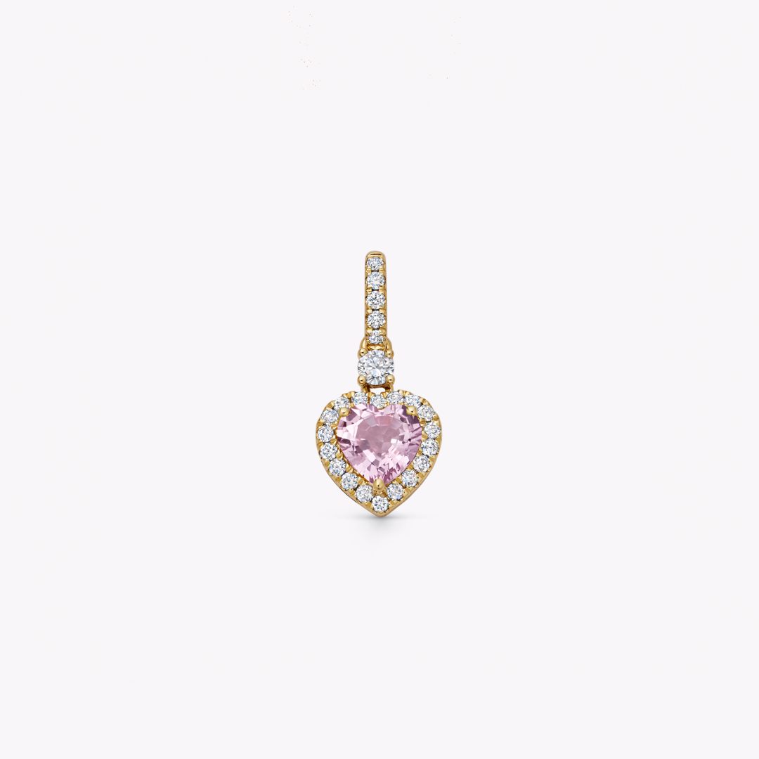 Special Editions Light Pink Sapphire and Diamond Heart Pendant