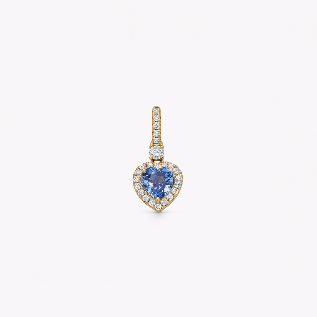 Special Editions Blue Sapphire and Diamond Heart Pendant