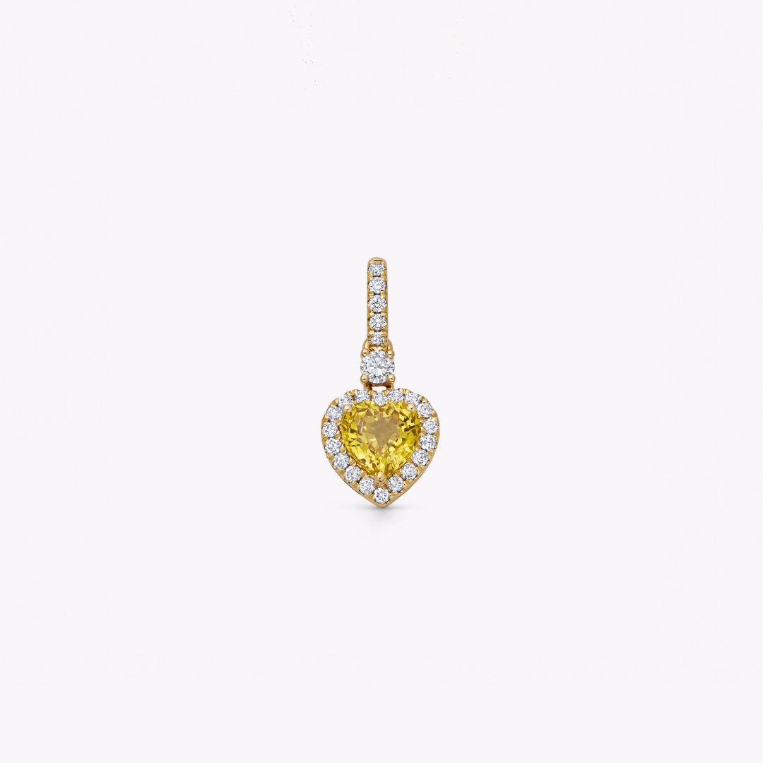 Special Editions Yellow Sapphire and Diamond Heart Pendant
