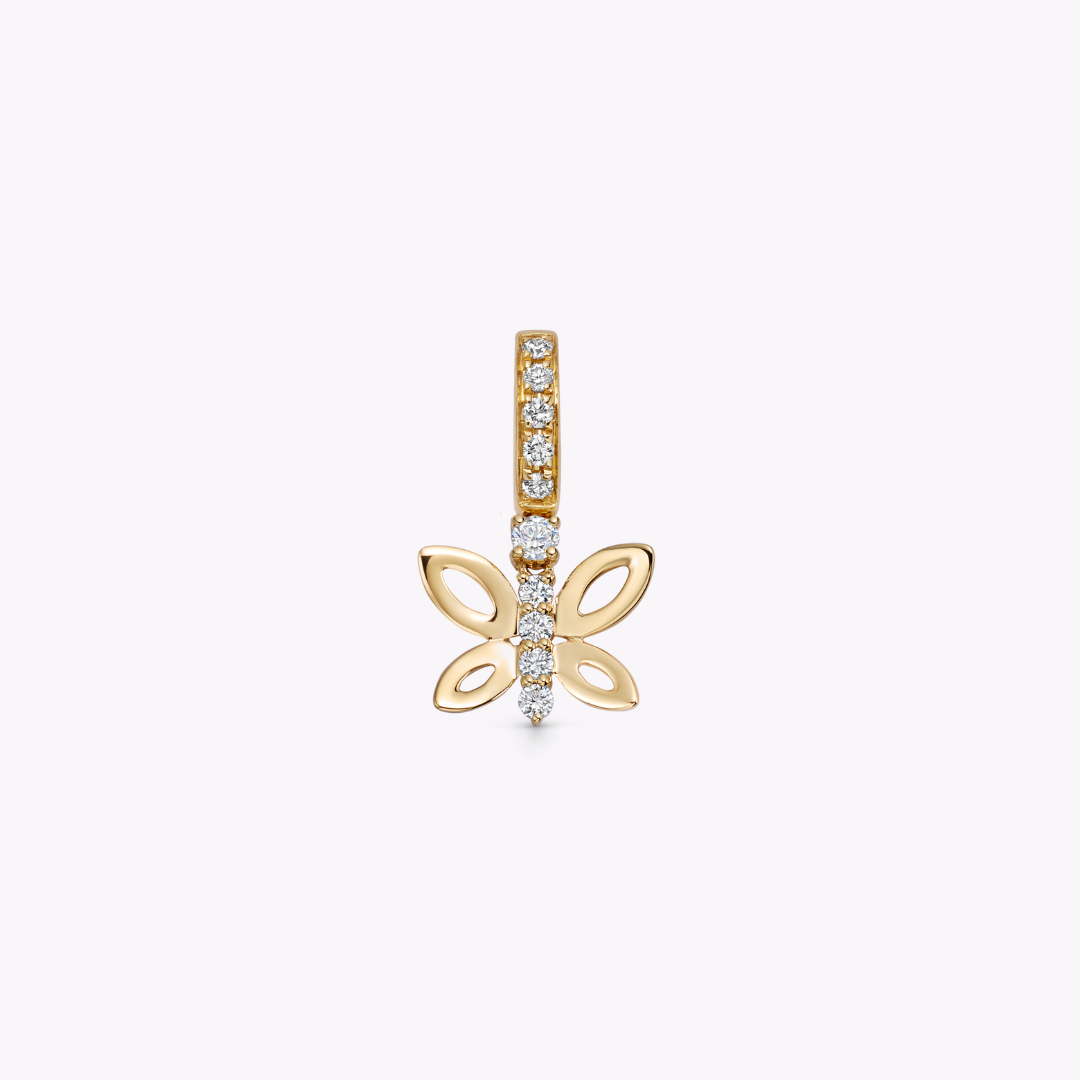 Detachable Diamond Centre Butterfly Pendant