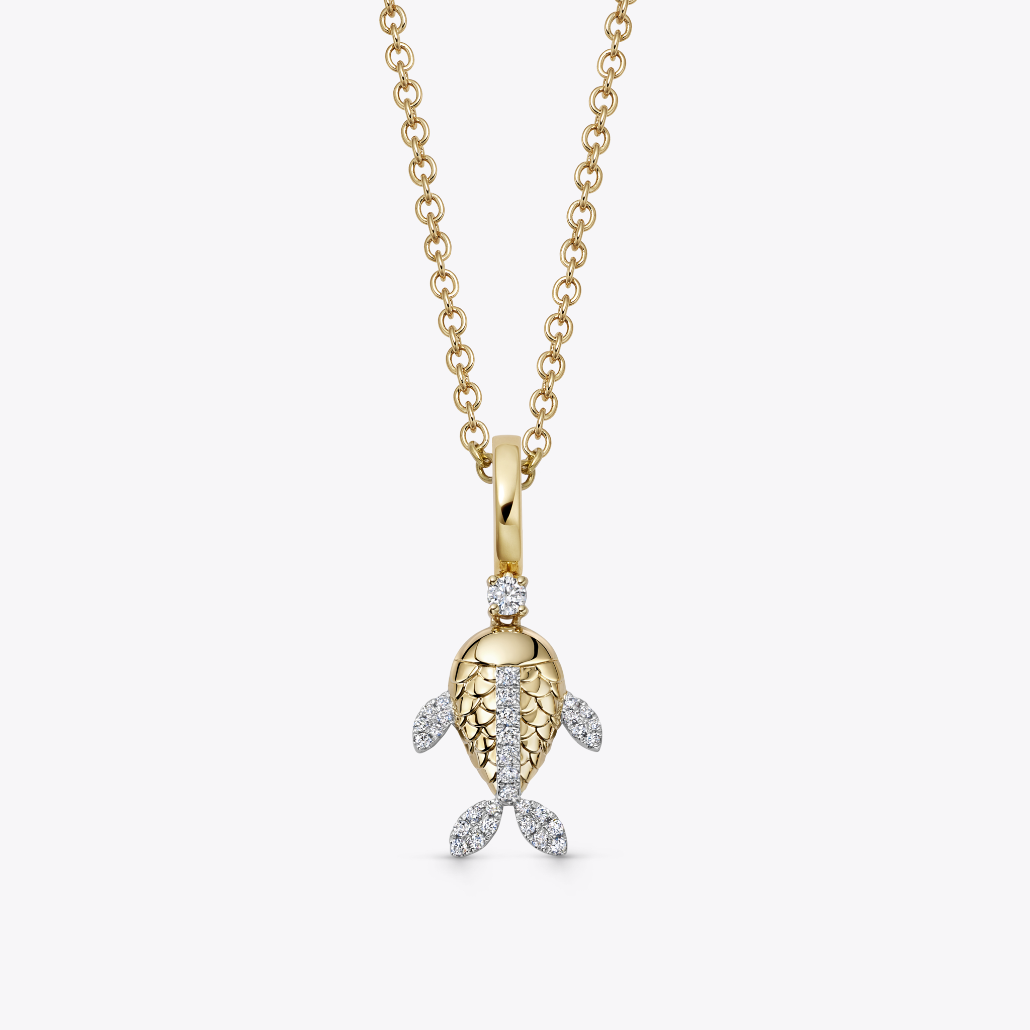 Detachable Diamond Fish Pendant