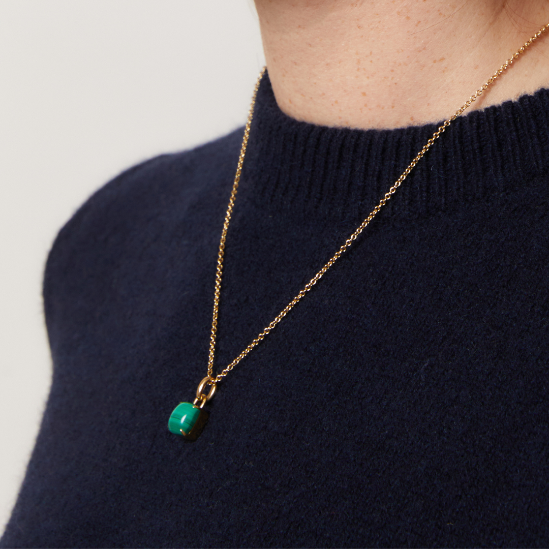 Kiki Cushion Malachite Pendant Necklace