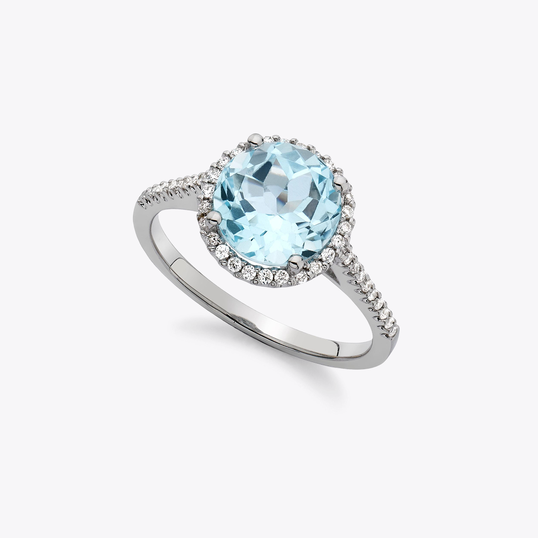 Grace Blue Topaz and Diamond Ring