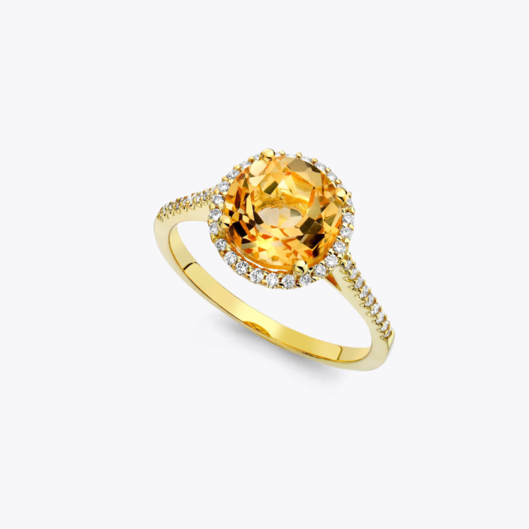 Grace Citrine and Diamond Ring