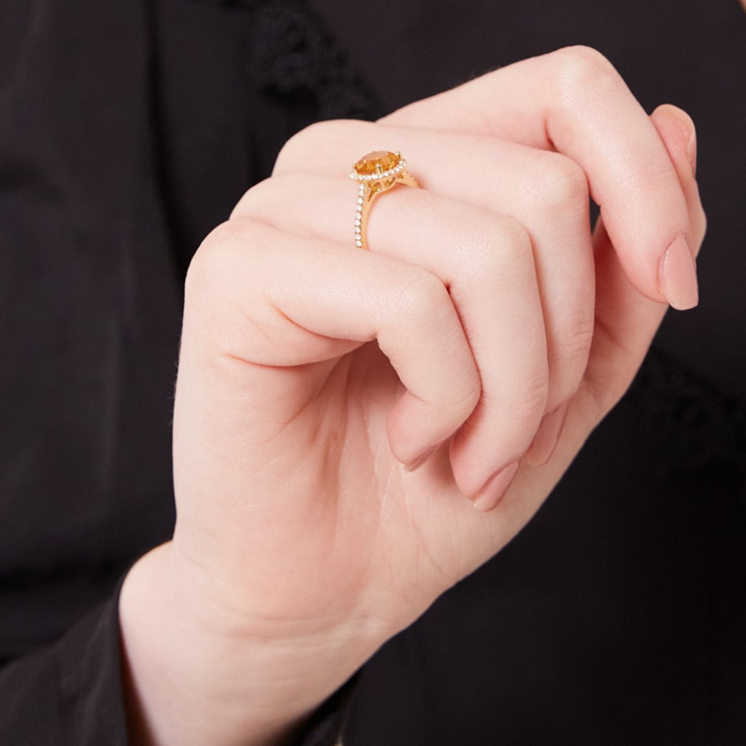 Grace Citrine and Diamond Ring