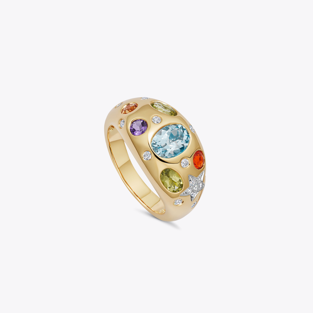 Fireworks Multi Gemstone Firecracker Ring