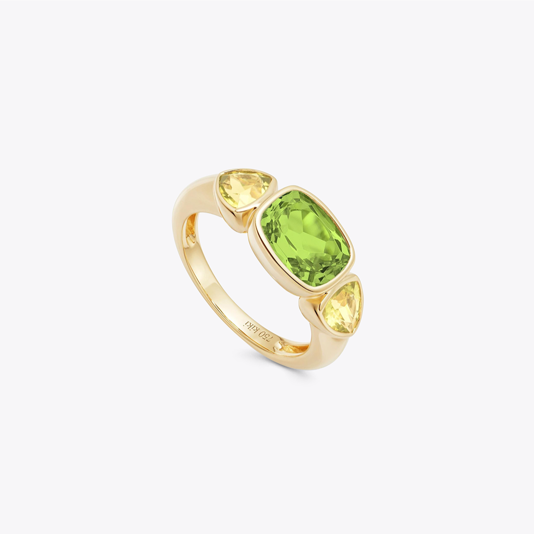 Kiki Classics Peridot and Lemon Quartz Gypsy Ring