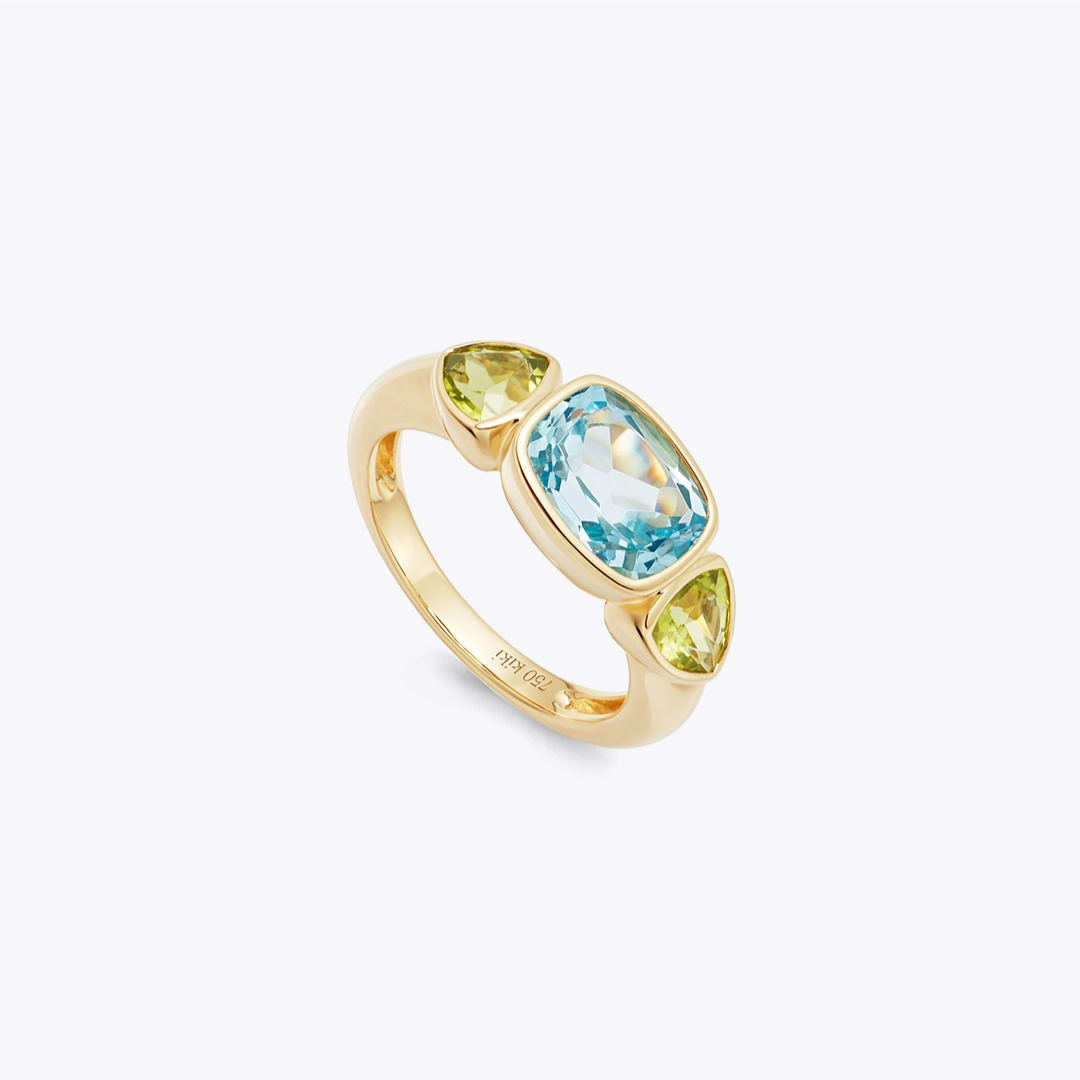 Kiki Classics Peridot and Blue Topaz Gypsy Ring