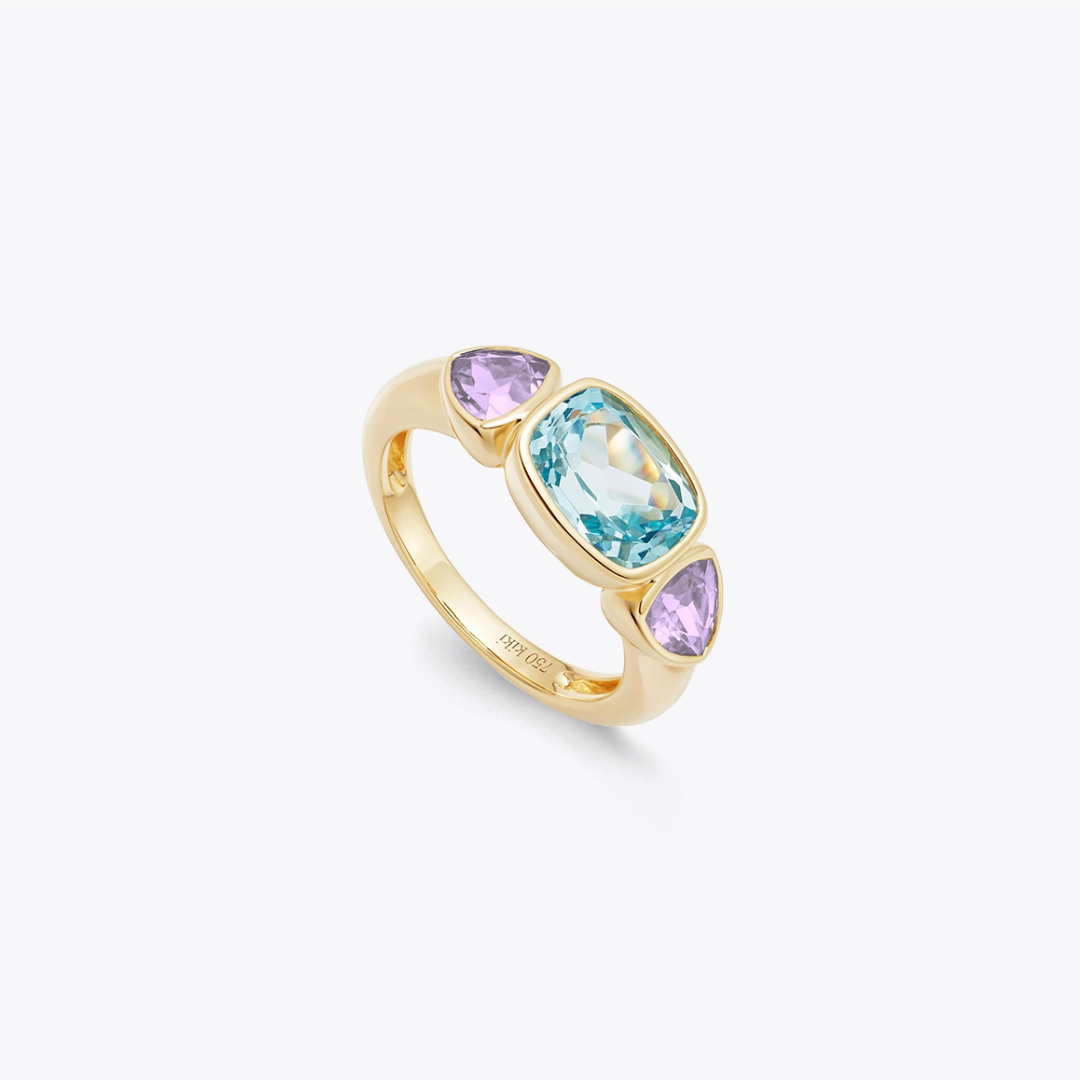 Kiki Classics Blue Topaz and Lavender Amethyst Gypsy Ring