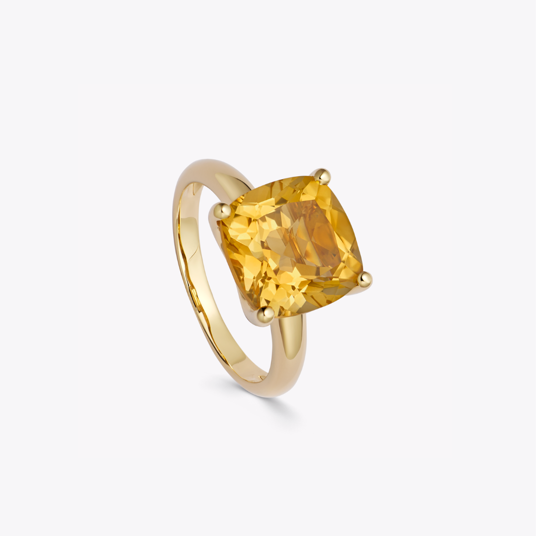 Kiki Cushion Citrine Ring