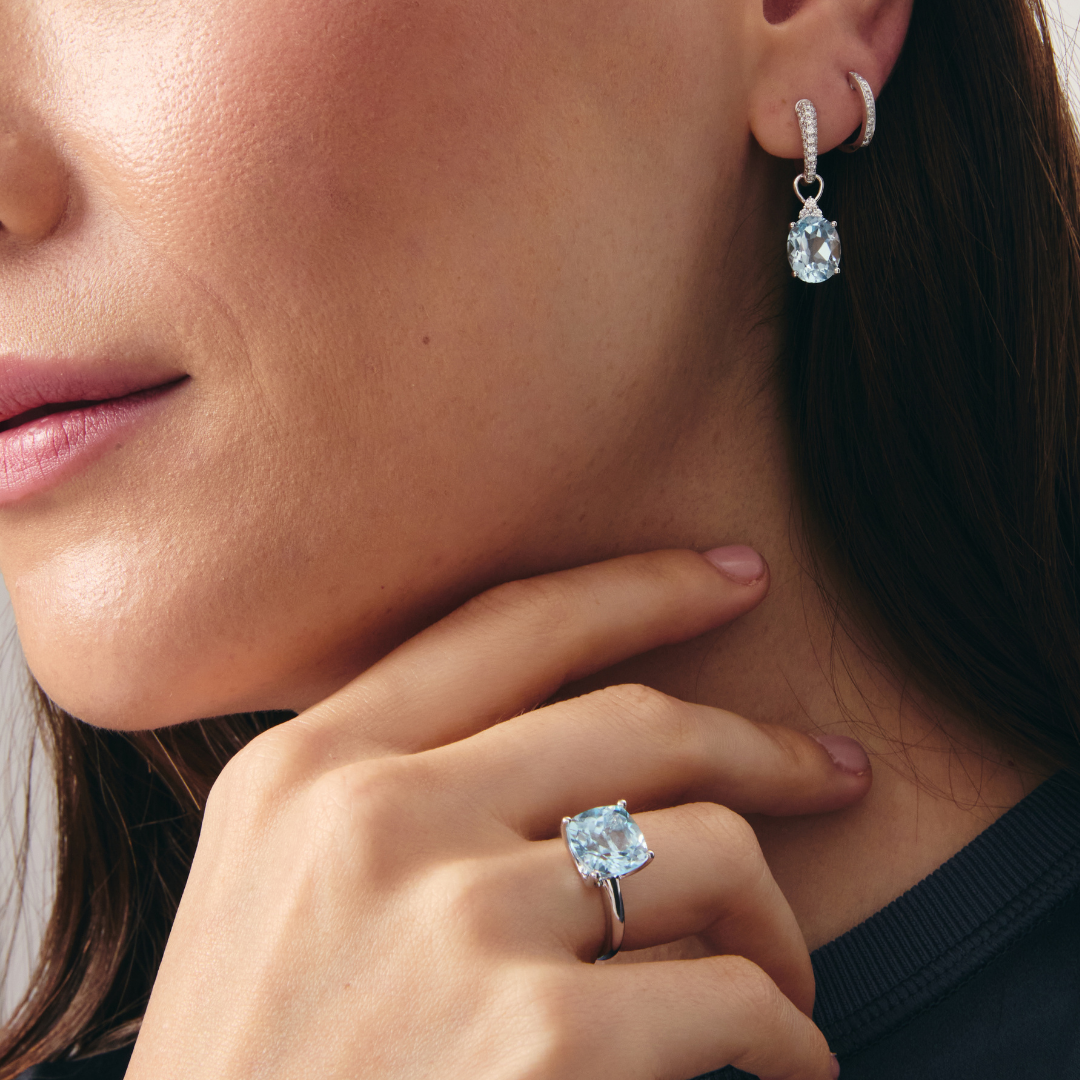 Kiki Cushion Blue Topaz Ring