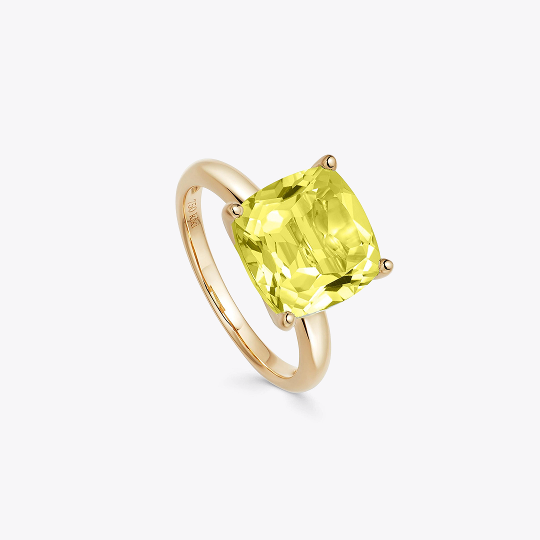 Kiki Cushion Lemon Quartz Ring | Kiki McDonough