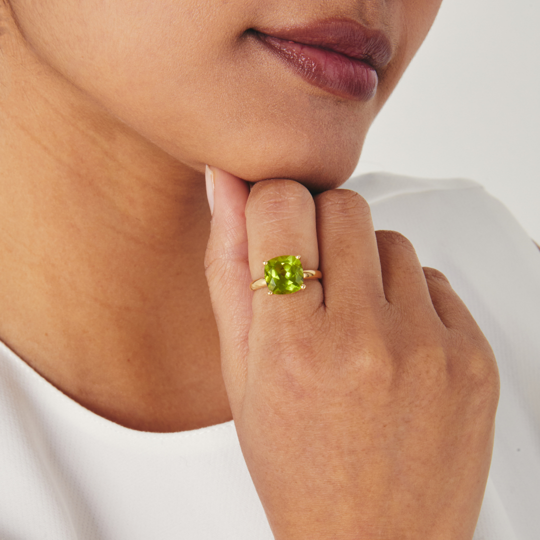 Kiki Cushion Peridot Ring