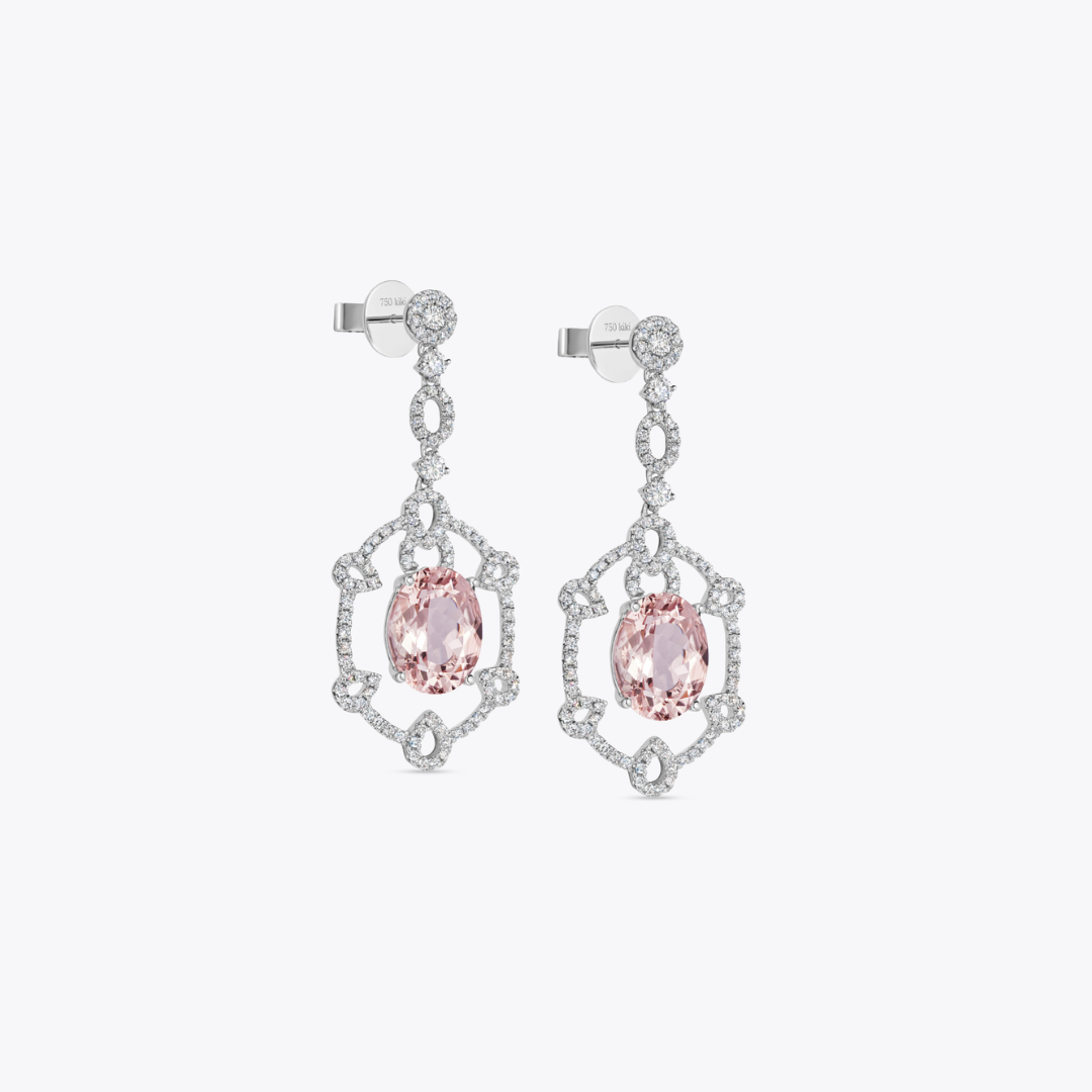 Special Editions Morganite and Diamond Detail Earrings