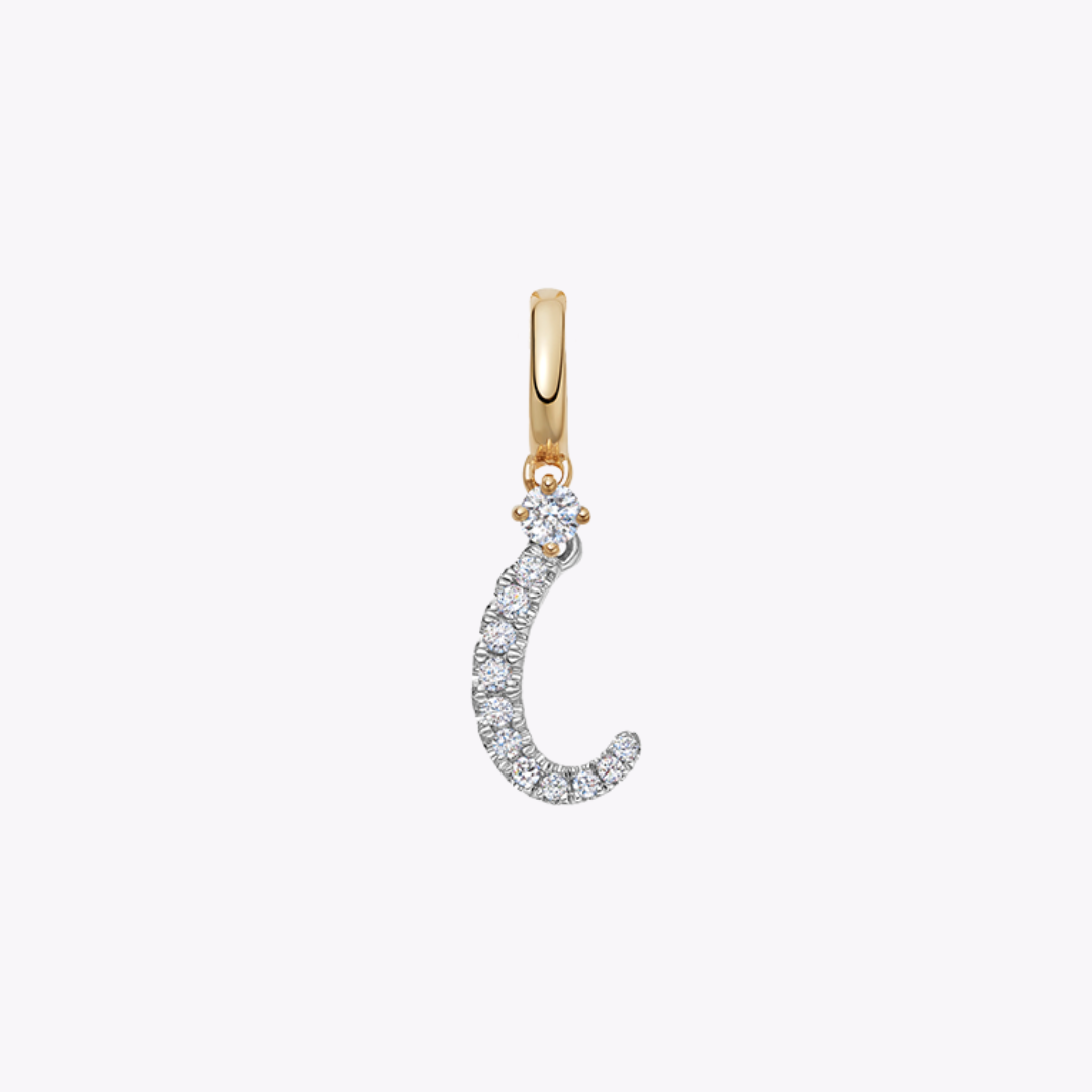 Squiggles "I" Diamond Pendant