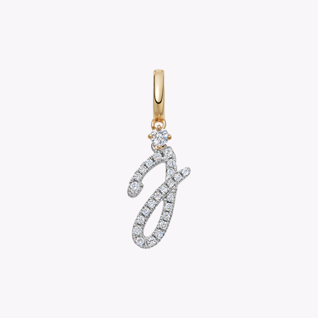 Squiggles "J" Diamond Pendant