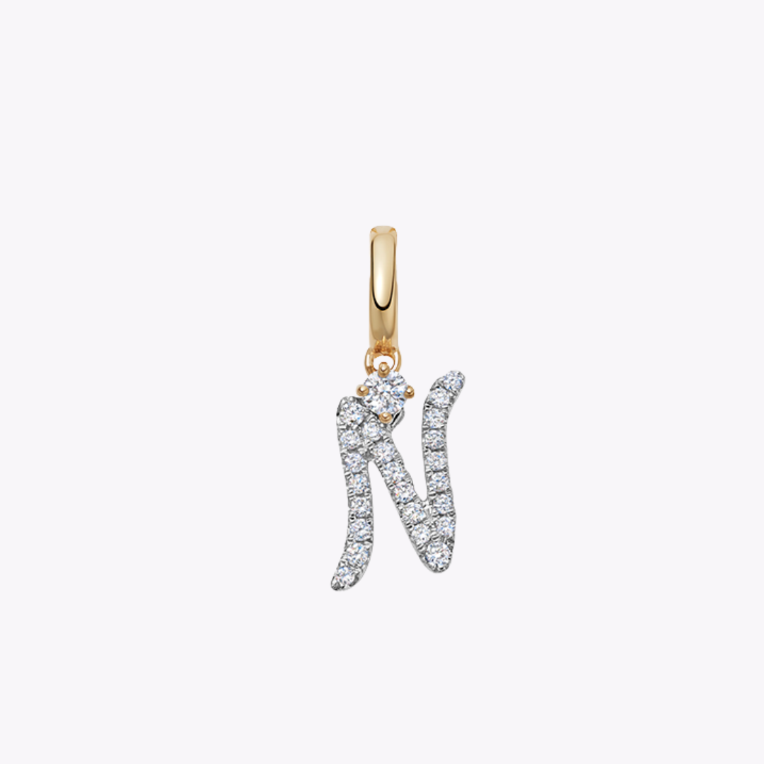 Squiggles "N" Diamond Pendant