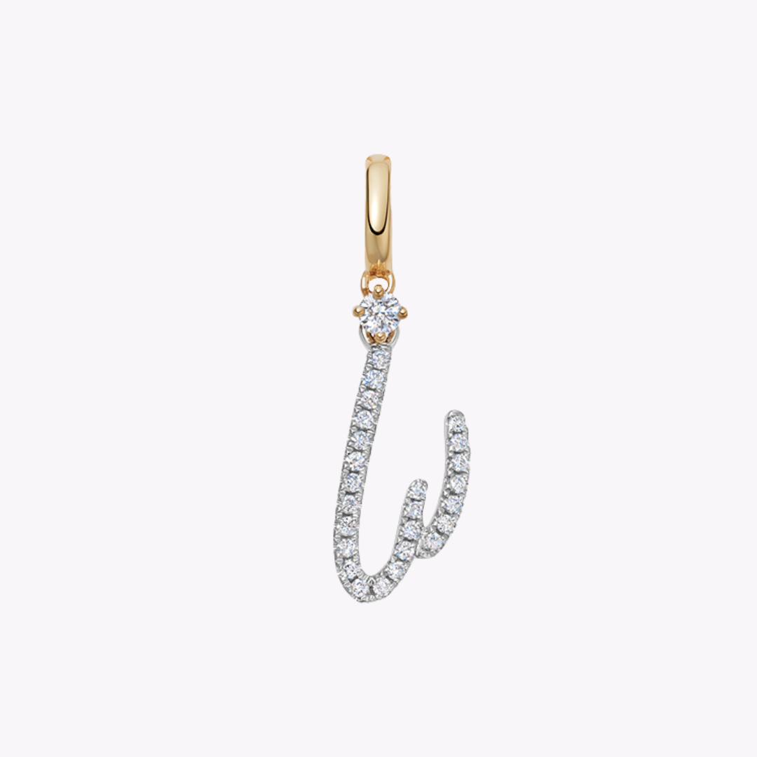 Squiggles "W" Diamond Pendant