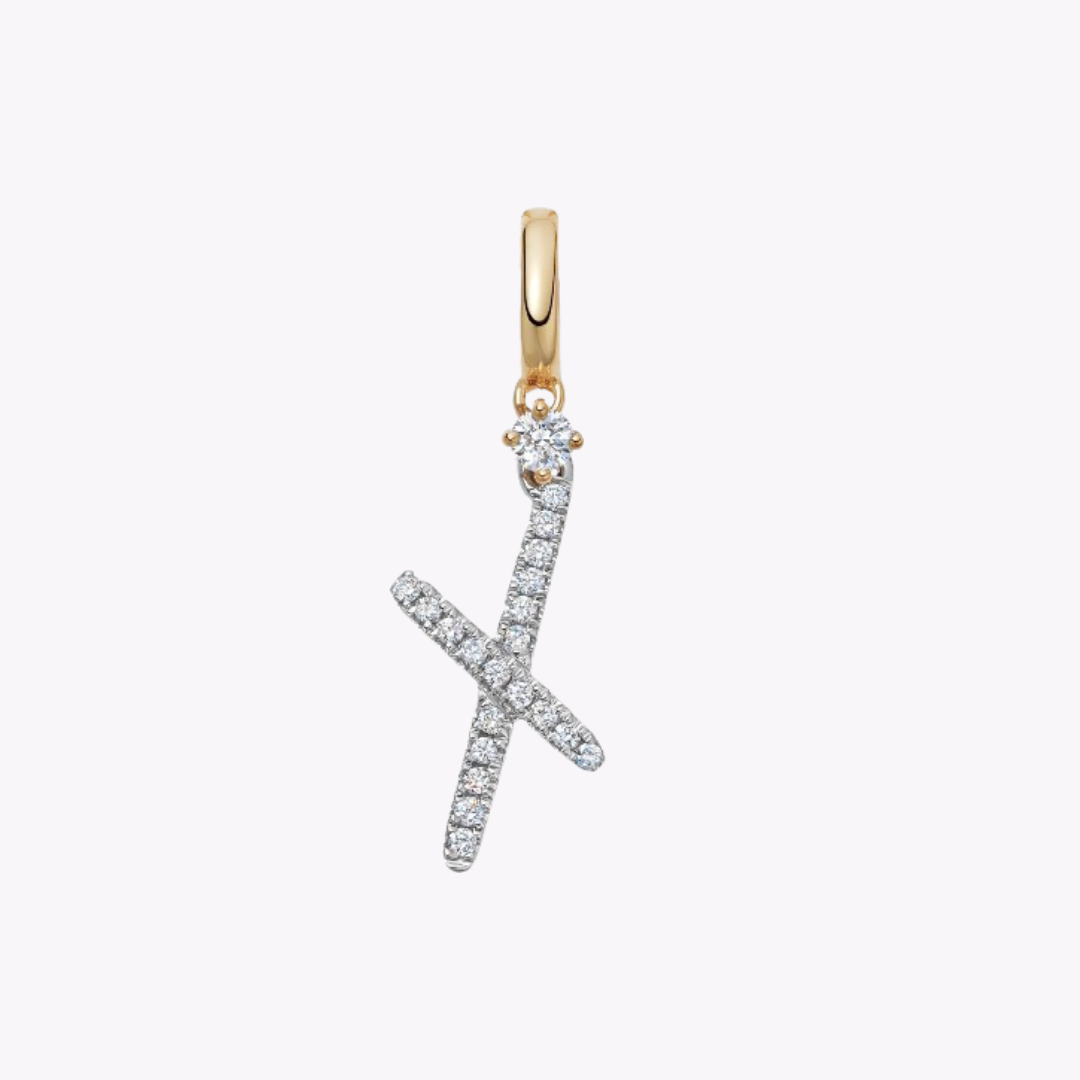 Squiggles "X" Diamond Pendant