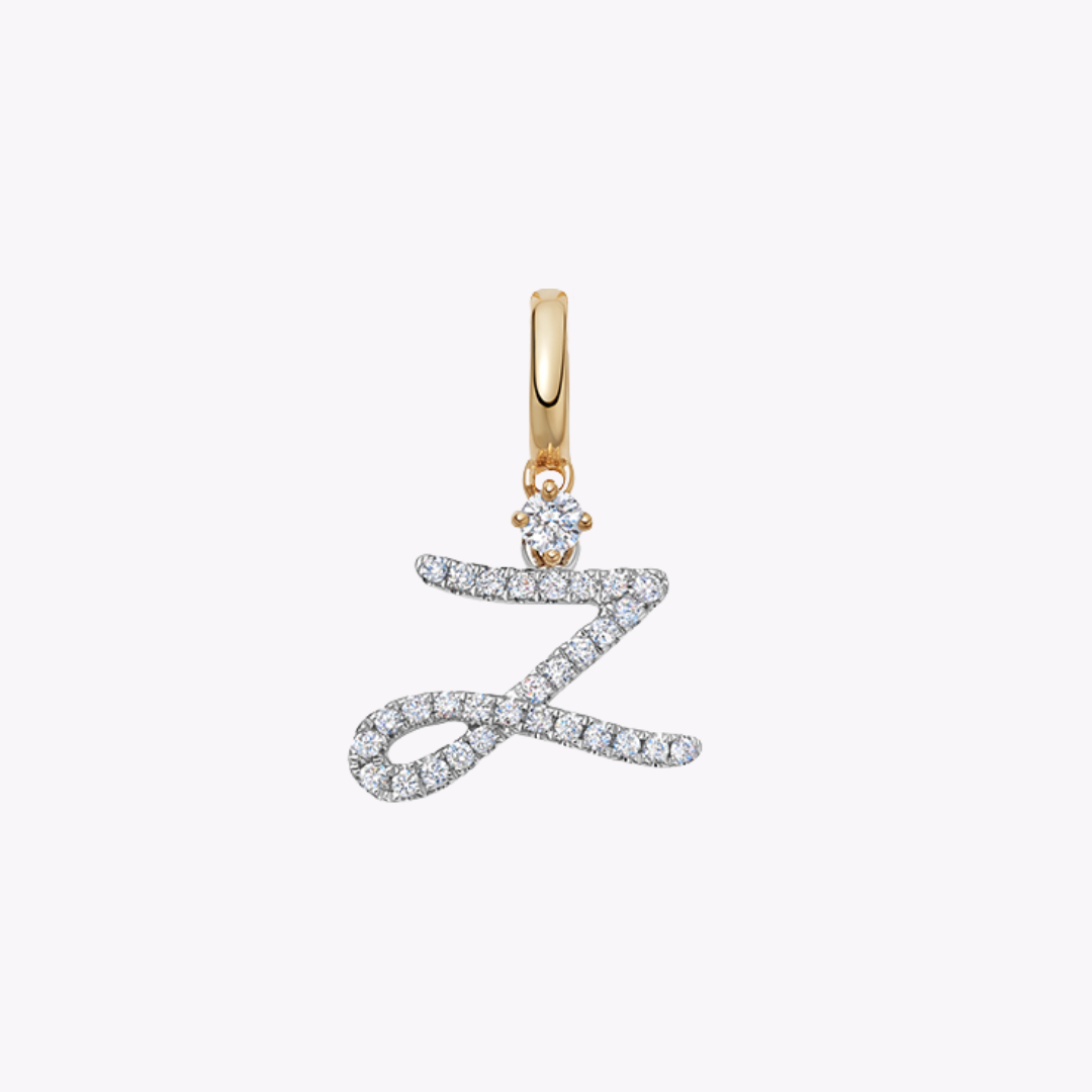 Squiggles "Z" Diamond Pendant