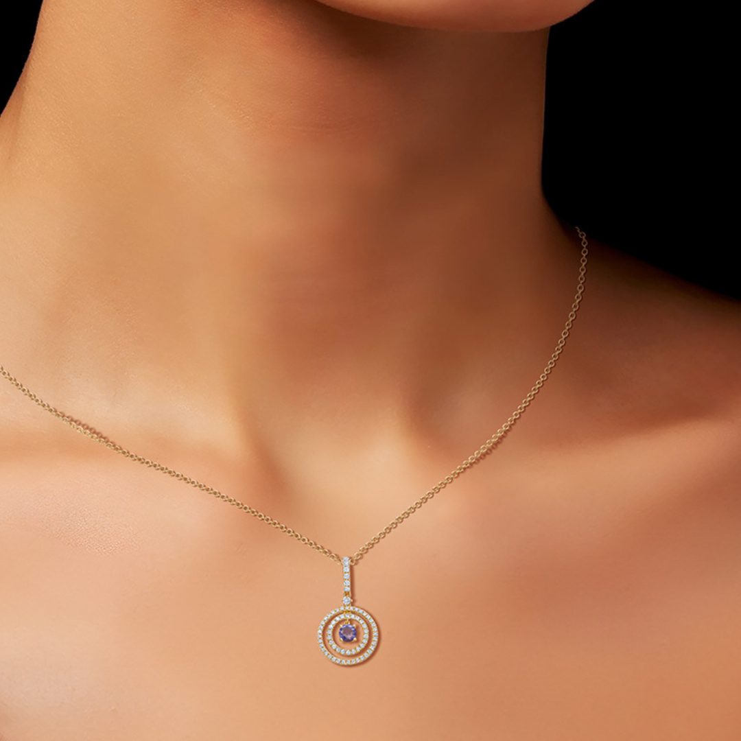 Birthstones December Tanzanite and Diamond Pendant