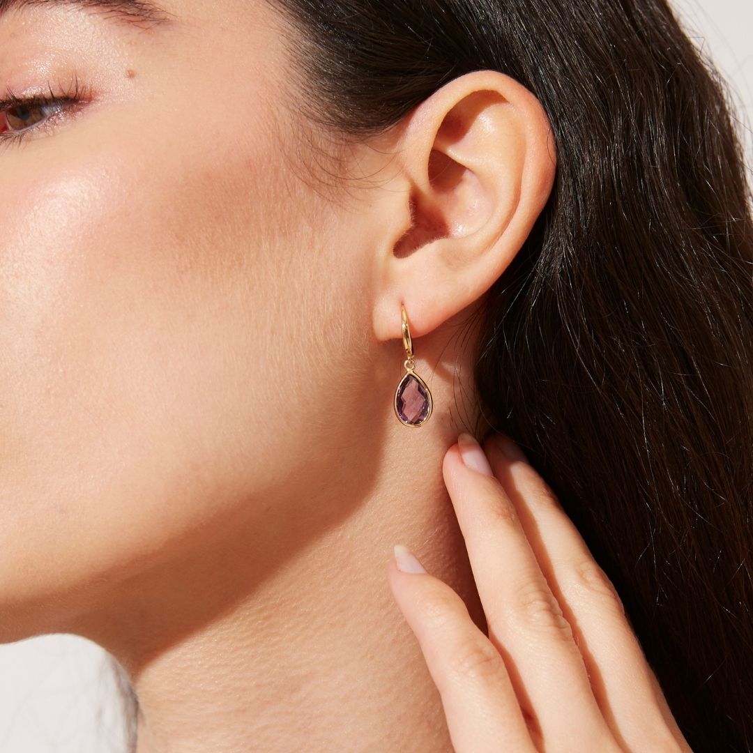 Kiki Classics Amethyst Pear Drop Earrings