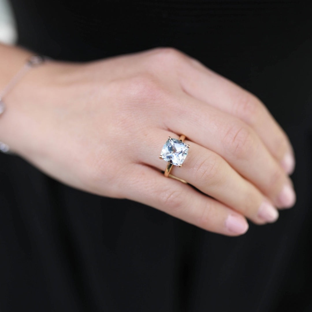 Kiki Cushion Blue Topaz Ring