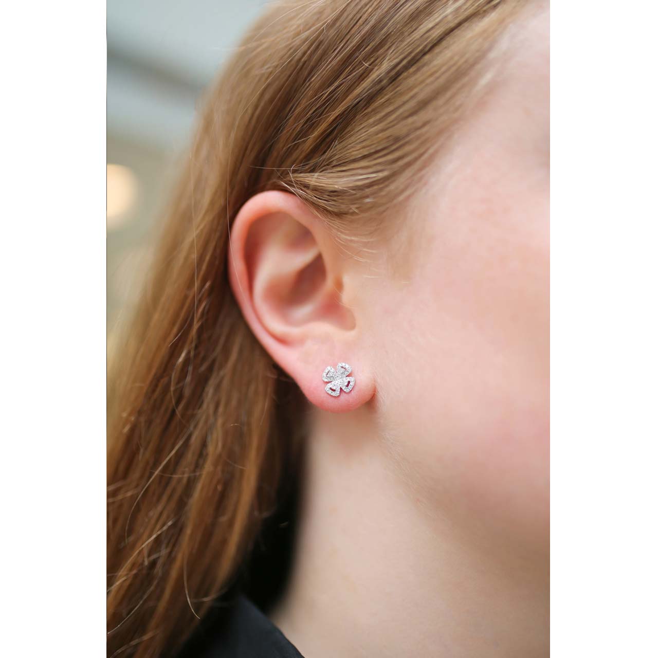 Clover Diamond Stud Earrings