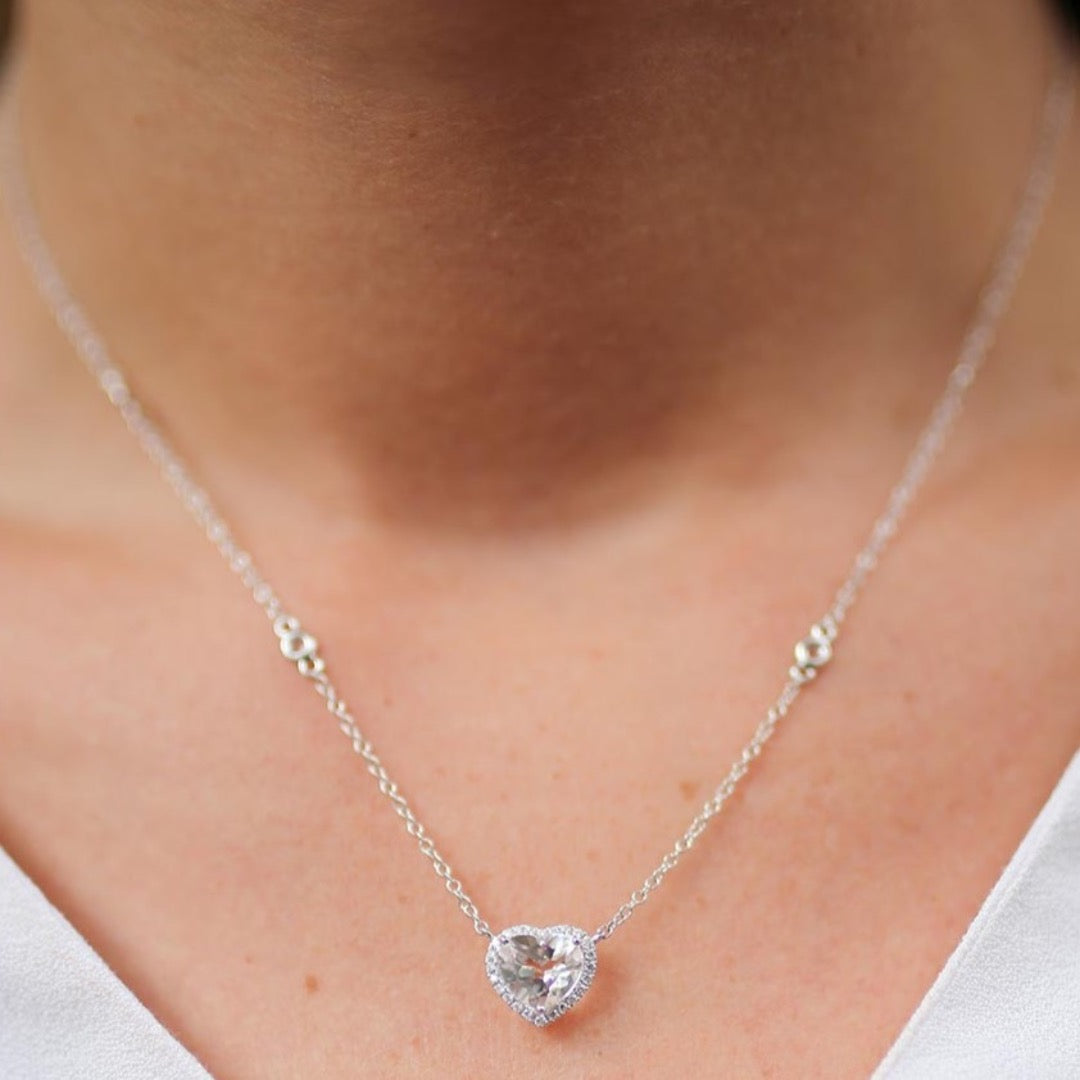 Grace Heart White Topaz Necklace