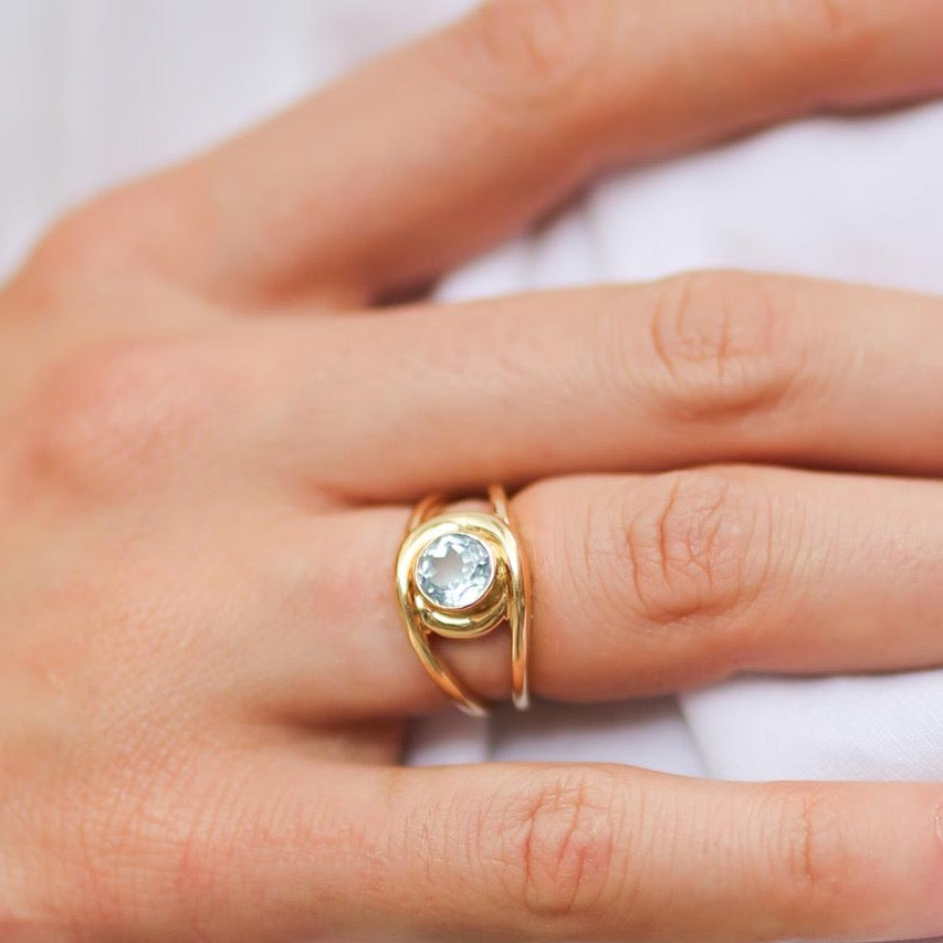 Forget-Me-Not Blue Topaz Ring