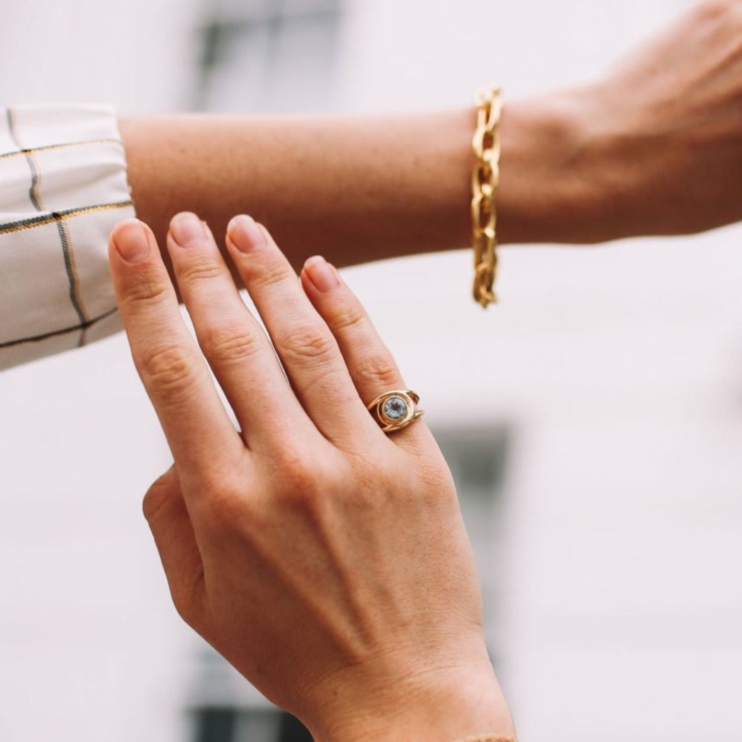Forget-Me-Not Blue Topaz Ring