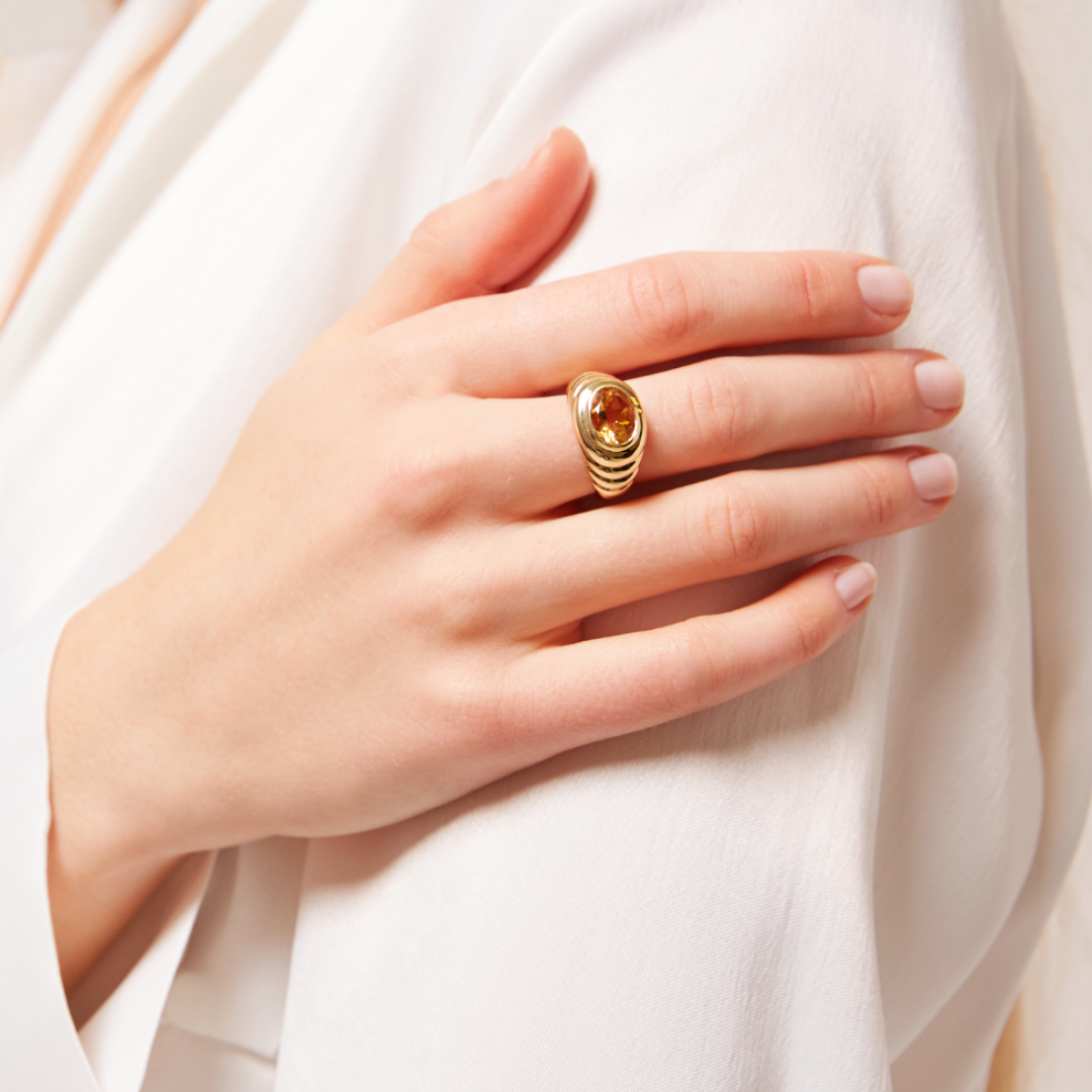 Kiki Classics Citrine Ripple Ring