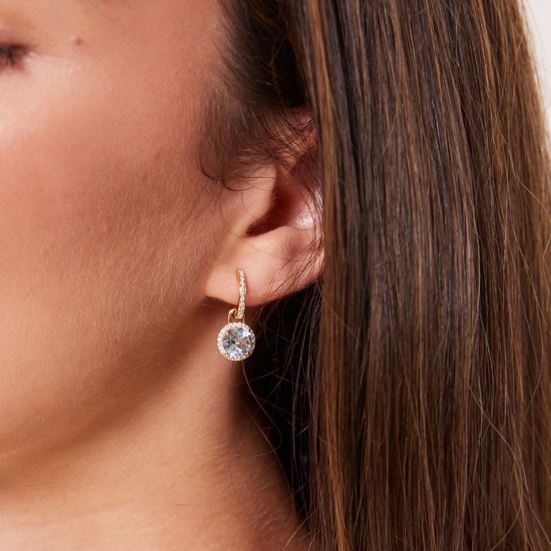 Grace Mini Blue Topaz and Diamond Detachable Earrings